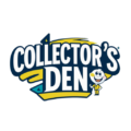 playful 'collector's den' logo with teal and yellow