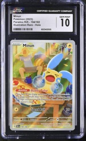 CGC 10 Paradox Rift Minun Illustration Rare